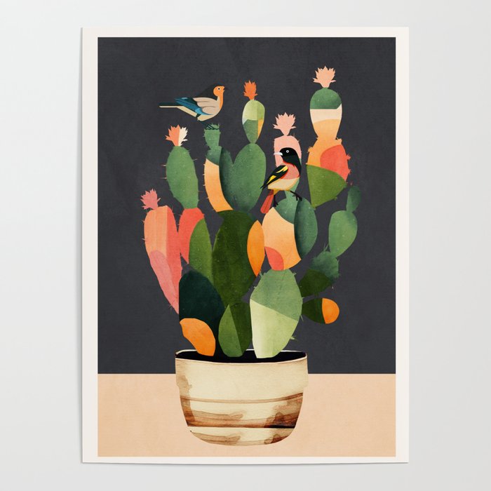 Cactus and Birds 4 Poster Gallery Image 4