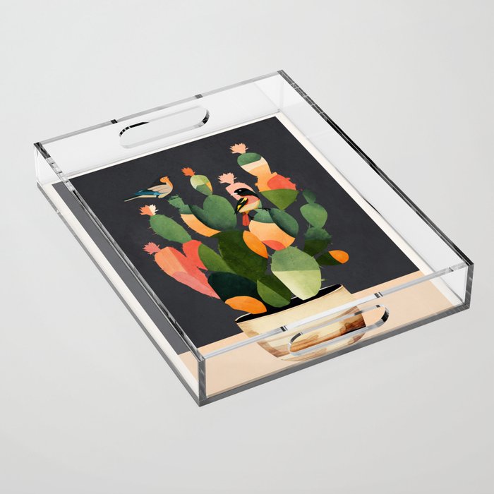 Cactus and Birds 4 Acrylic Tray Gallery Image 1