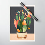Cactus and Birds 4 Wrapping Paper Gallery Image 1