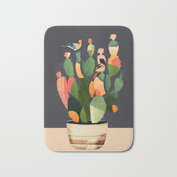 Cactus and Birds 4 Bath Mat Gallery Image 1