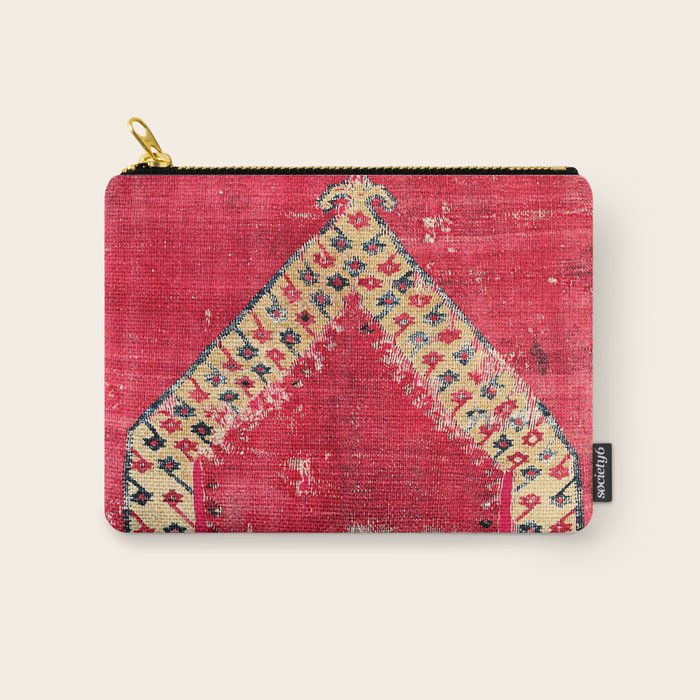 Ottoman  Antique Ushak Turkish Niche Kilim Print Carry All Pouch Gallery Image 1