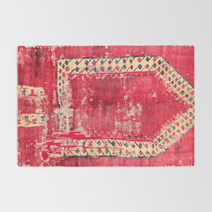 Ottoman  Antique Ushak Turkish Niche Kilim Print Rug Gallery Image 2