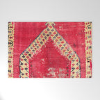 Ottoman  Antique Ushak Turkish Niche Kilim Print Welcome Mat Gallery Image 1