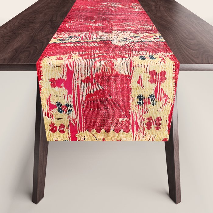 Ottoman  Antique Ushak Turkish Niche Kilim Print Table Runner Gallery Image 1