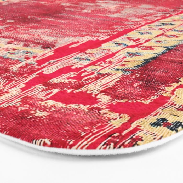 Ottoman  Antique Ushak Turkish Niche Kilim Print Bath Mat Gallery Image 3