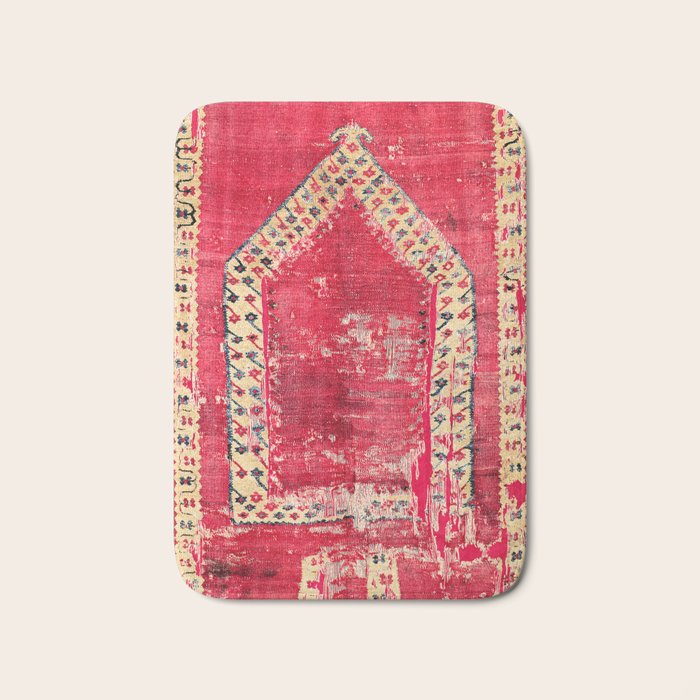 Ottoman  Antique Ushak Turkish Niche Kilim Print Bath Mat Gallery Image 1
