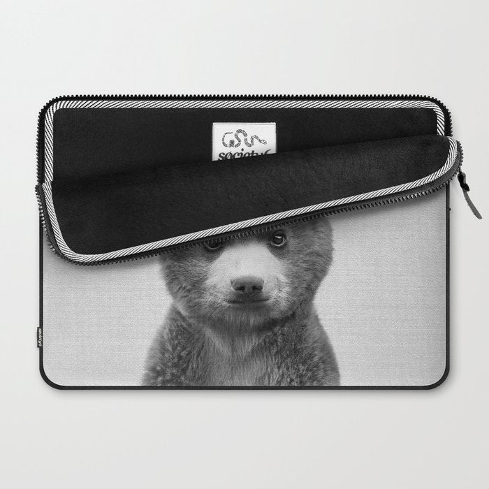 Baby Bear - Black & White Laptop Sleeve Gallery Image 2