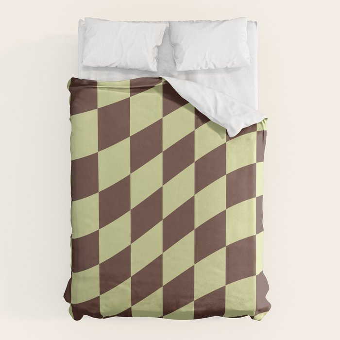 Wavy Chocolate x Pistachio Cream Duvet Cover Gallery Image 6