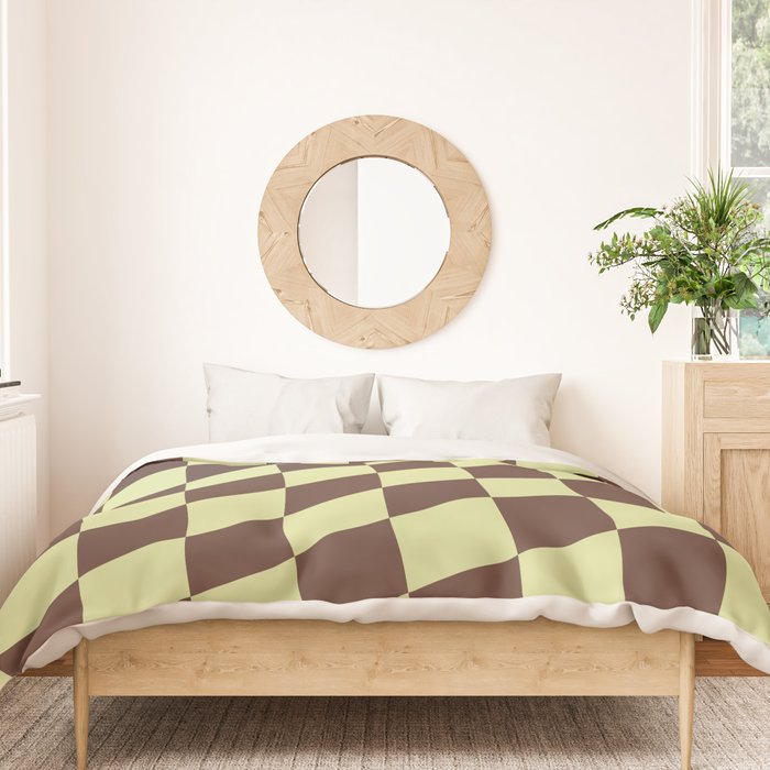 Wavy Chocolate x Pistachio Cream Duvet Cover Gallery Image 3