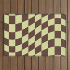 Wavy Chocolate x Pistachio Cream Outdoor Rug Gallery Image 1