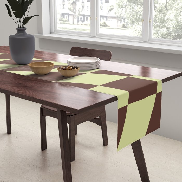 Wavy Chocolate x Pistachio Cream Table Runner Gallery Image 2
