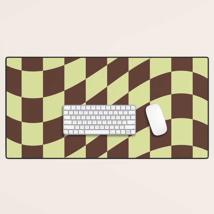 Wavy Chocolate x Pistachio Cream Desk Mat Gallery Image 1