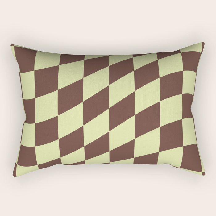 Wavy Chocolate x Pistachio Cream Rectangular Pillow Gallery Image 2