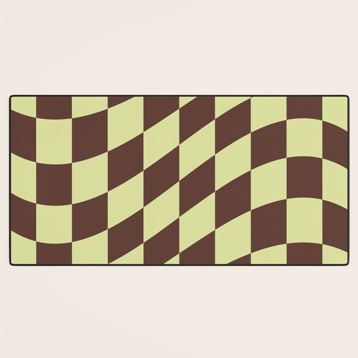 Wavy Chocolate x Pistachio Cream Desk Mat Gallery Image 3