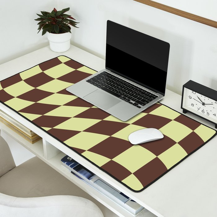 Wavy Chocolate x Pistachio Cream Desk Mat Gallery Image 2