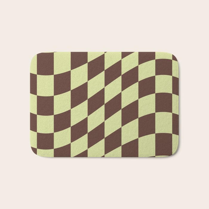 Wavy Chocolate x Pistachio Cream Bath Mat Gallery Image 1