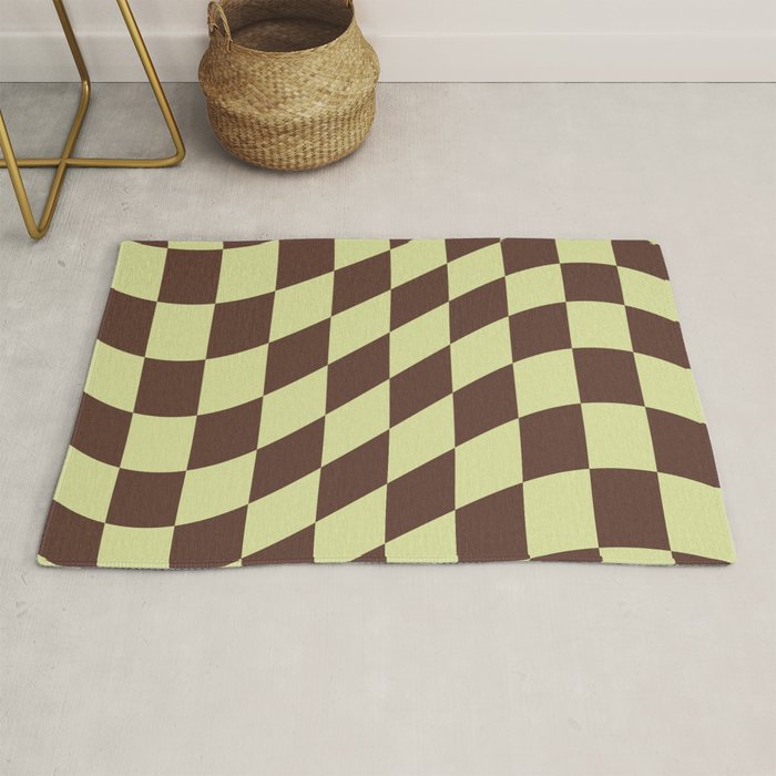 Wavy Chocolate x Pistachio Cream Rug Gallery Image 1
