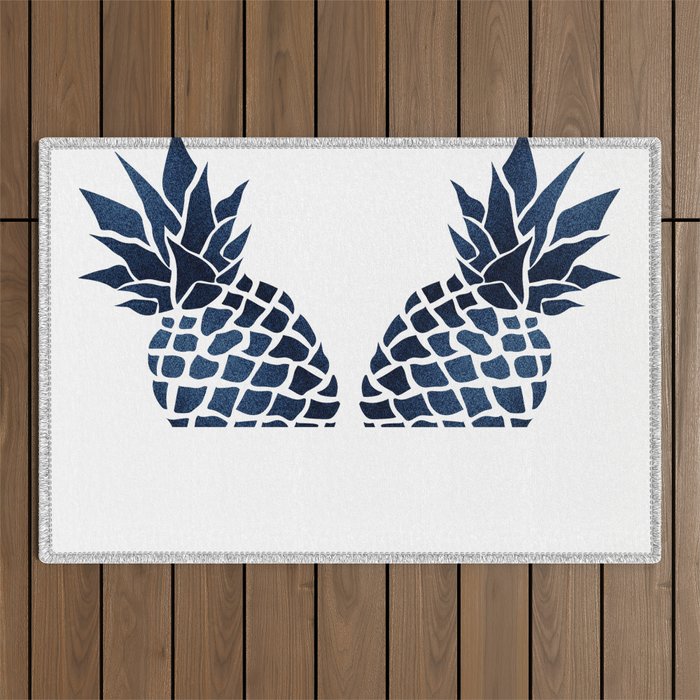 Pineapple, Big Blue, Denim Navy Outdoor Rug Gallery Image 1