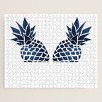 Pineapple, Big Blue, Denim Navy Jigsaw Puzzle Gallery Image 1