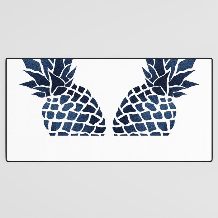 Pineapple, Big Blue, Denim Navy Desk Mat Gallery Image 3
