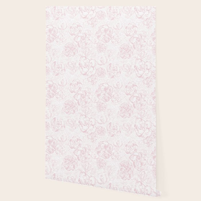 Rose garden floral watercolor - baby pink pattern Wallpaper Gallery Image 2