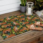 Jungle Cats In Charcoal Outdoor Rug Gallery Image 2