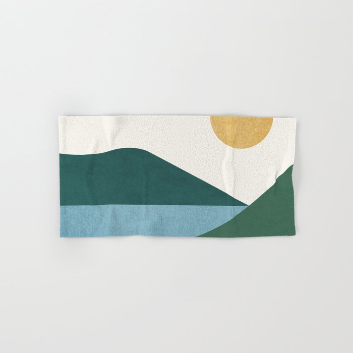 Sunny Lake - Abstract Landscape Bath Towel Gallery Image 1