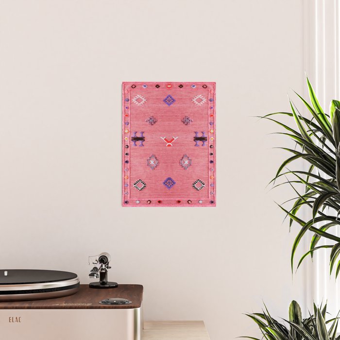 Lovely Pink Oriental Traditional Moroccan Handmade Printable Style  Poster Gallery Image 2