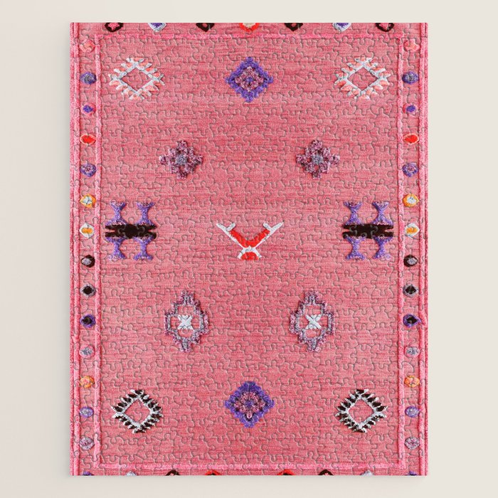 Lovely Pink Oriental Traditional Moroccan Handmade Printable Style  Jigsaw Puzzle Gallery Image 1