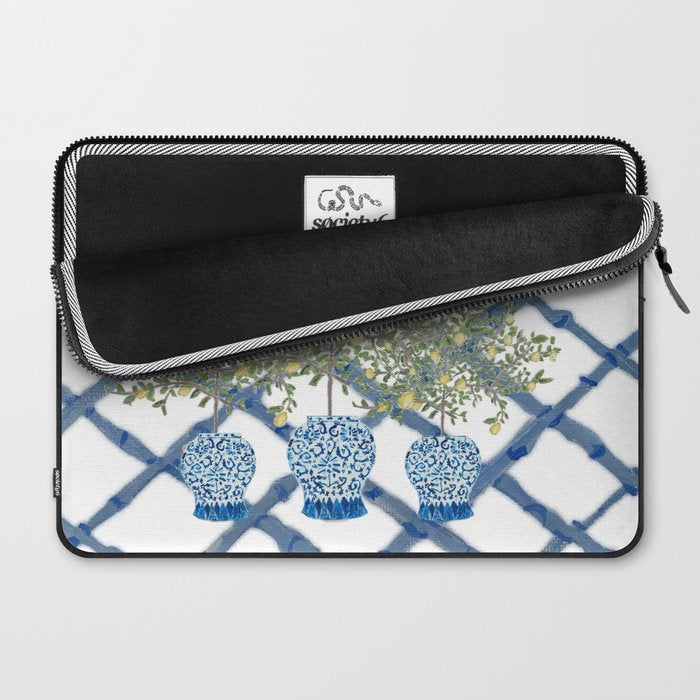 Lemons Lemon Trees Ginger Jar Chinoiserie  Laptop Sleeve Gallery Image 2