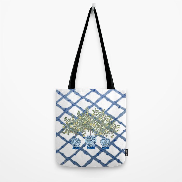 Lemons Lemon Trees Ginger Jar Chinoiserie  Tote Bag Gallery Image 2