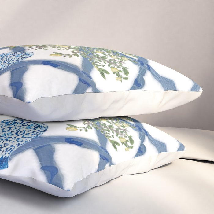 Lemons Lemon Trees Ginger Jar Chinoiserie  Pillow Sham Gallery Image 3