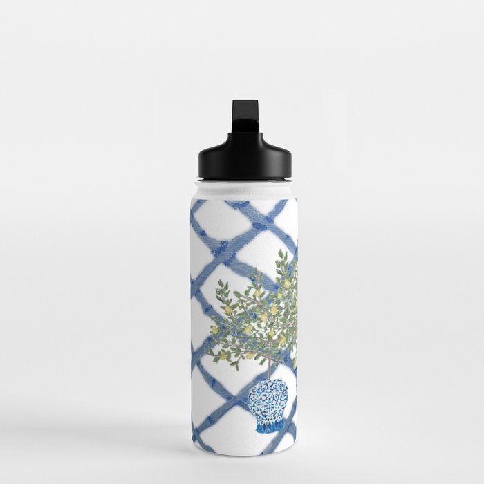Lemons Lemon Trees Ginger Jar Chinoiserie  Water Bottle Gallery Image 3