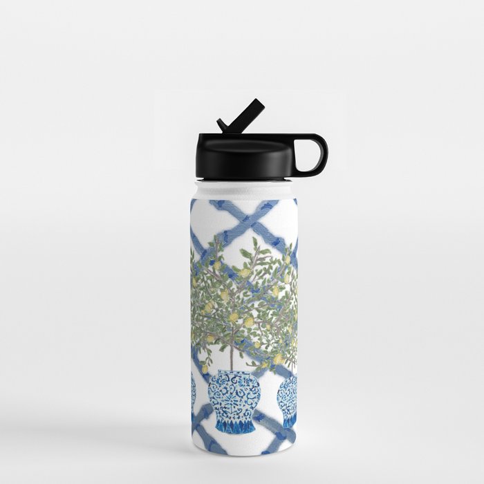 Lemons Lemon Trees Ginger Jar Chinoiserie  Water Bottle Gallery Image 1