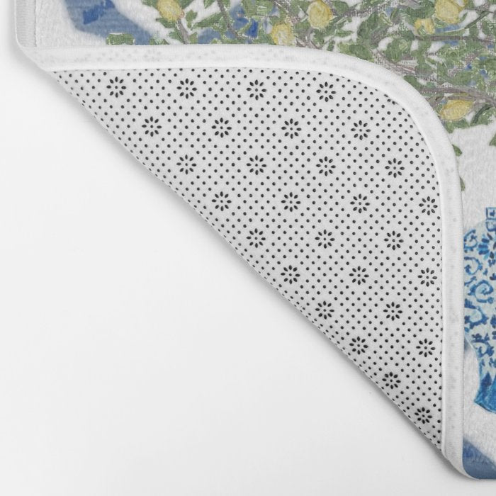 Lemons Lemon Trees Ginger Jar Chinoiserie  Bath Mat Gallery Image 2
