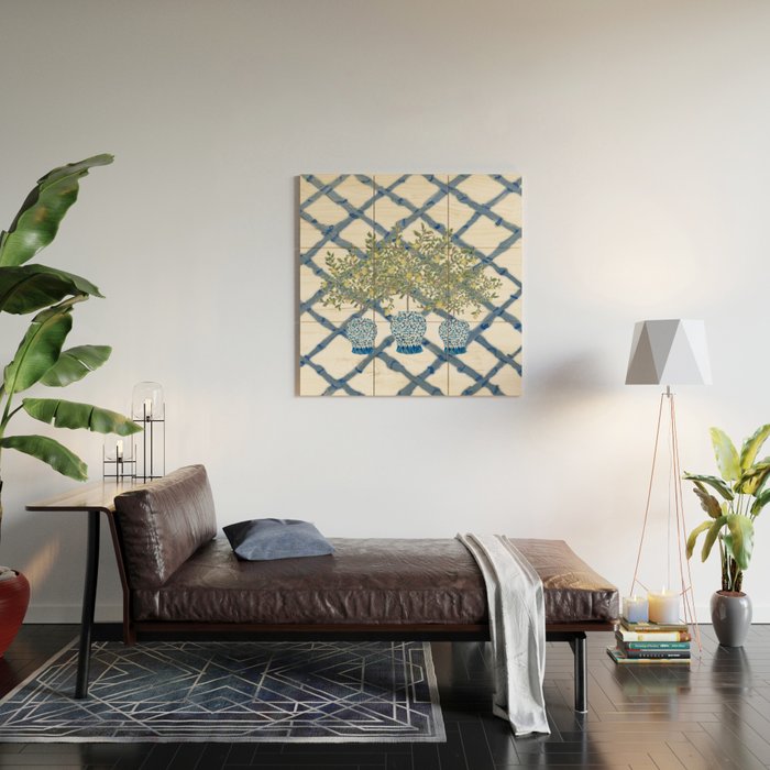 Lemons Lemon Trees Ginger Jar Chinoiserie  Wood Wall Art Gallery Image 2