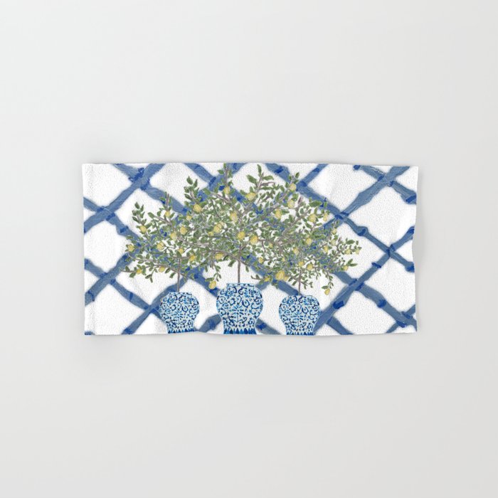 Lemons Lemon Trees Ginger Jar Chinoiserie  Bath Towel Gallery Image 1