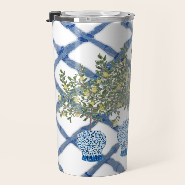 Lemons Lemon Trees Ginger Jar Chinoiserie  Travel Mug Gallery Image 3