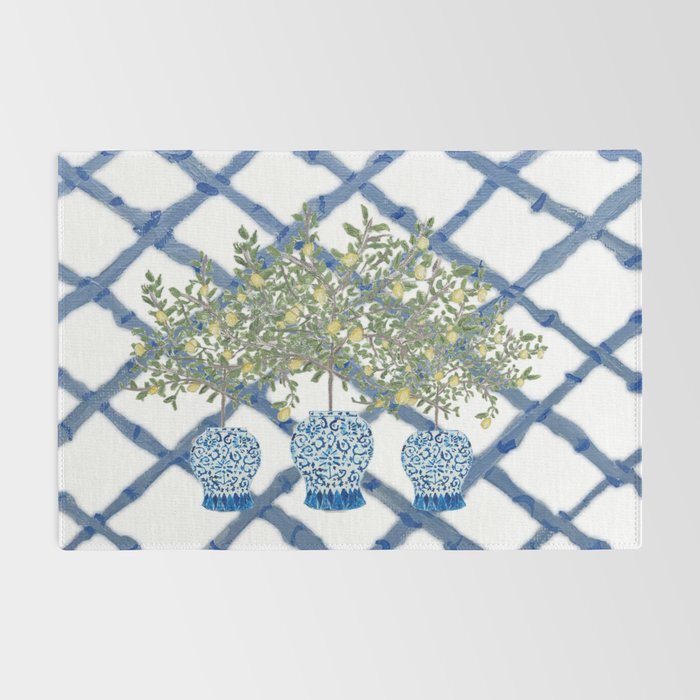 Lemons Lemon Trees Ginger Jar Chinoiserie  Rug Gallery Image 2