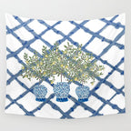 Lemons Lemon Trees Ginger Jar Chinoiserie  Wall Tapestry Gallery Image 4