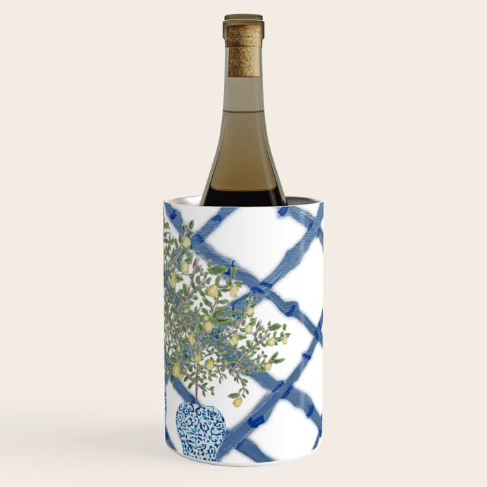 Lemons Lemon Trees Ginger Jar Chinoiserie  Wine Chiller Gallery Image 3