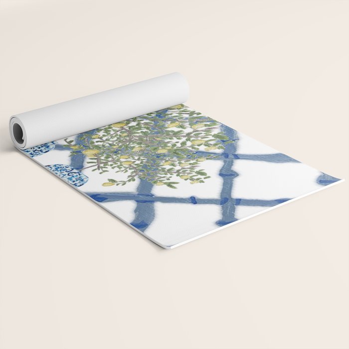 Lemons Lemon Trees Ginger Jar Chinoiserie  Yoga Mat Gallery Image 2