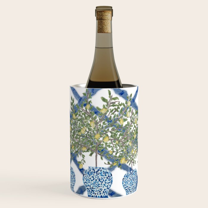 Lemons Lemon Trees Ginger Jar Chinoiserie  Wine Chiller Gallery Image 1