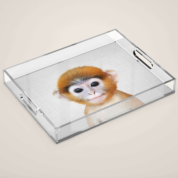 Baby Monkey - Colorful Acrylic Tray Gallery Image 1