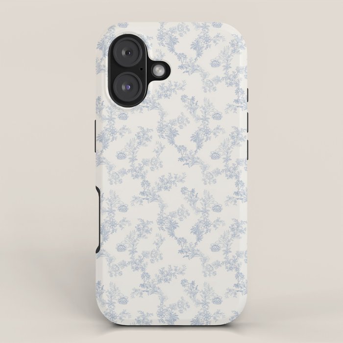 Vintage Toile Floral - Blue and White iPhone Case Gallery Image 1