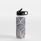 Navy Blue Striped Pattern #2 Water Bottle Gallery Image 1