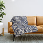 Navy Blue Striped Pattern #2 Throw Blanket Gallery Image 1