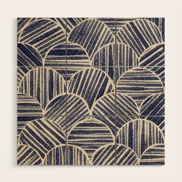 Navy Blue Striped Pattern #2 Wood Wall Art Gallery Image 1