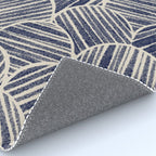 Navy Blue Striped Pattern #2 Rug Gallery Image 4