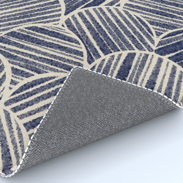 Navy Blue Striped Pattern #2 Rug Gallery Image 4